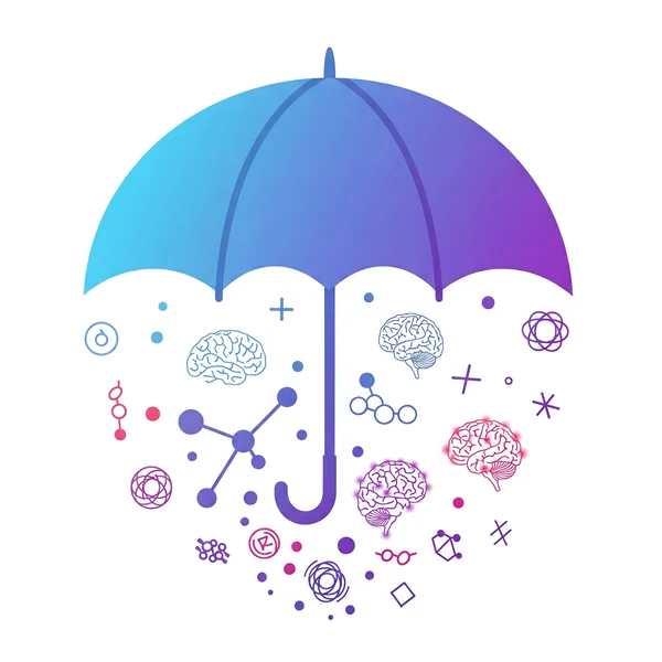 Abstract neurodiversity umbrella showing diverse minds