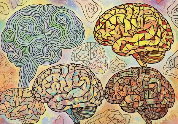 Abstract representation of diverse brain wiring and thinking