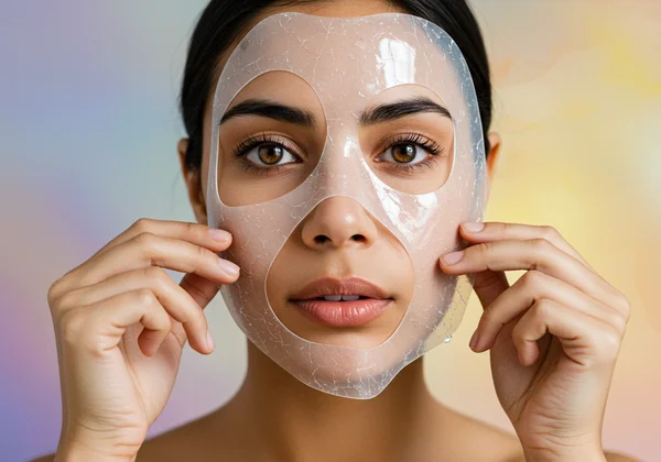 امرأة تكشف قناعها، تظهر ذاتها الحقيقية.