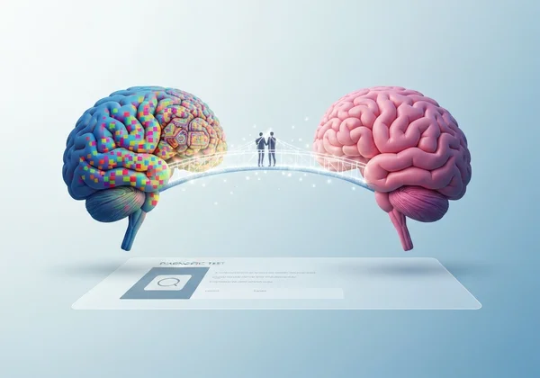 جسر تجريدي يربط بين أنواع مختلفة من الأدمغة، التعاطف.