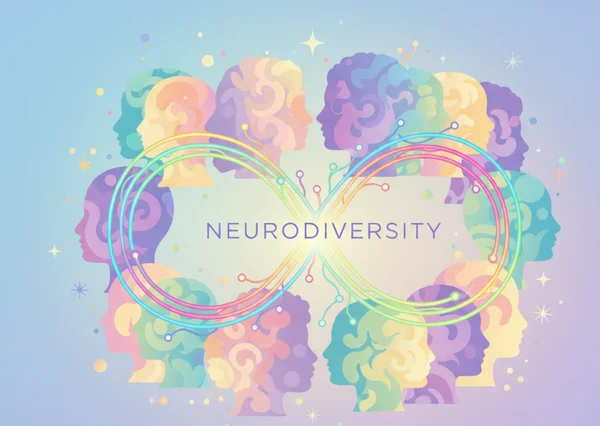 Uma ilustração abstrata colorida de diferentes mentes se conectando