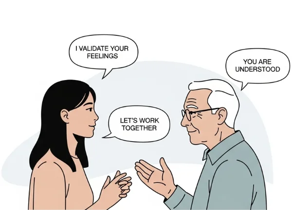 Visual of respectful communication for neurodiversity support