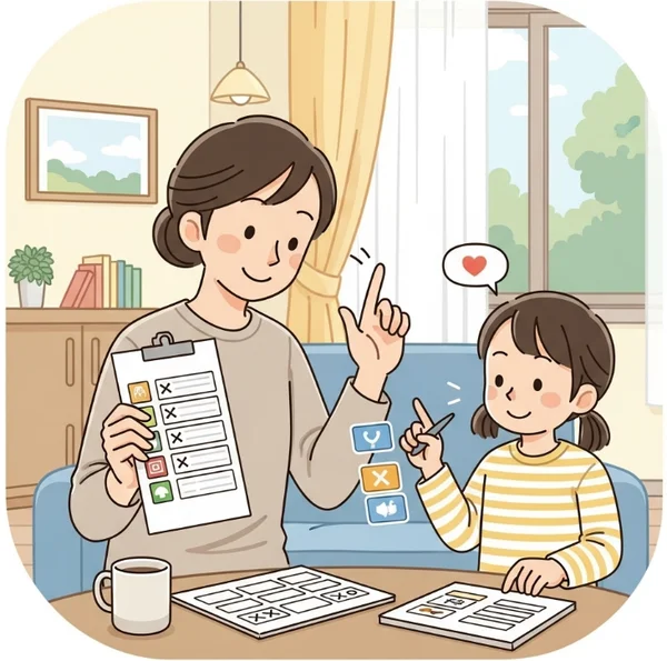 Family creating a sensory-friendly supportive home environment
