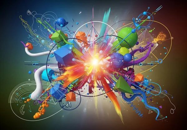 Abstract art showing visual-spatial reasoning and creativity