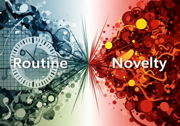 Abstract representation of routine vs. novelty conflict