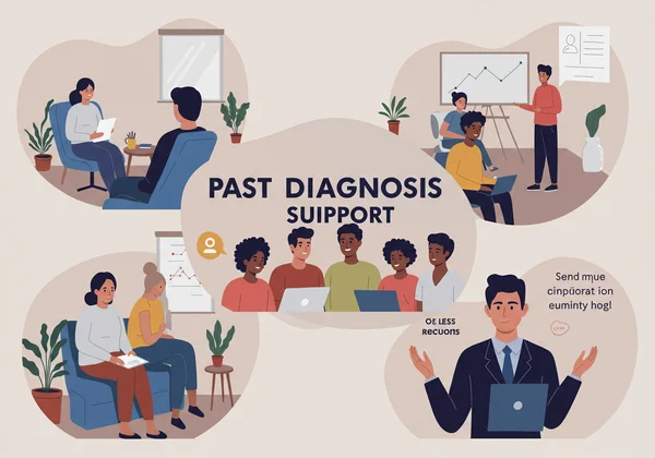 Diverse people receiving neurodivergent post-diagnosis support